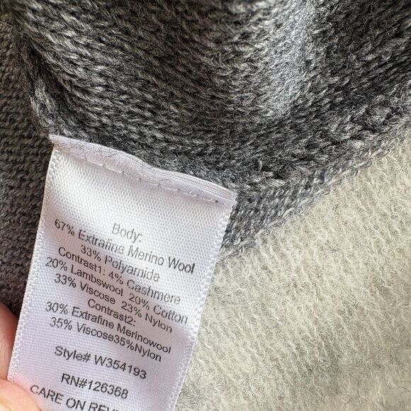 WILT by Anthropologie Striped Sweater M Gray Merino Wool Blend - Picture 6 of 7